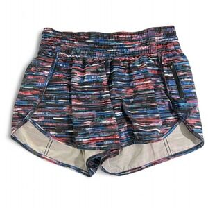 Lululemon Tracker Short V 4" Hinshu Alpine‎ White Multi size 8 Running Walking
